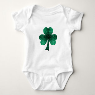 Body Para Bebê O verde esmeralda bonito Sparkles trevo do trevo
