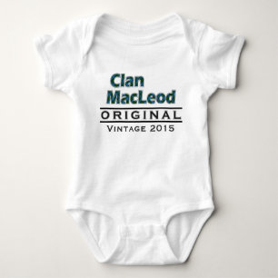 Body Para Bebê O vintage de MacLeod do clã personaliza com seu