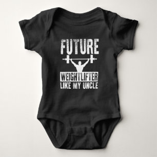 Body Para Bebê O Weightlifter futuro gosta de meu tio