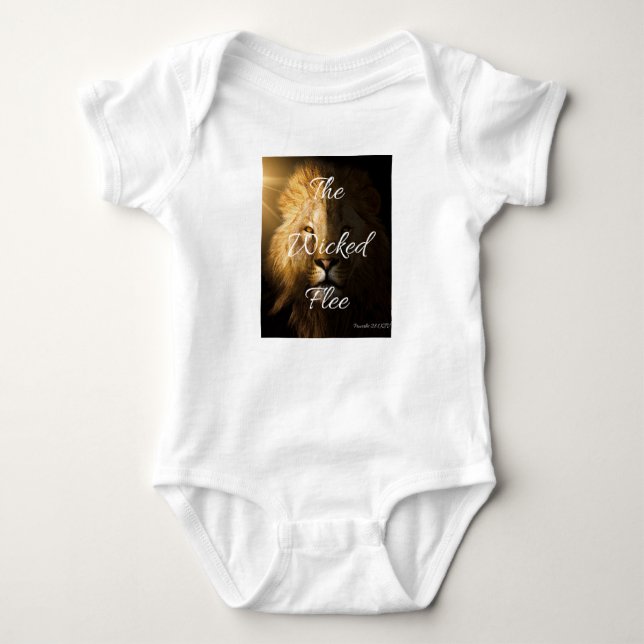 Body Para Bebê O Wicked Flee Proverbs 28:1 KJV Unisex (Frente)
