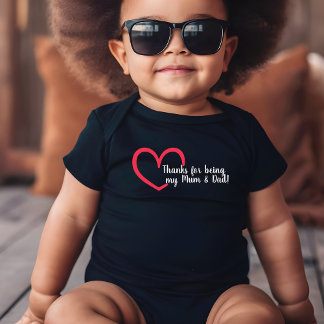 Body Para Bebê Obrigado, coração |