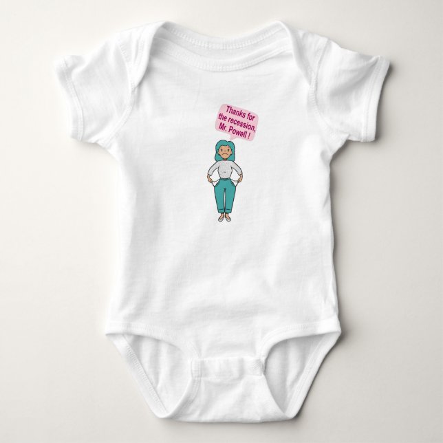 Body Para Bebê Obrigado pela recessão, Sr. Powell (Frente)