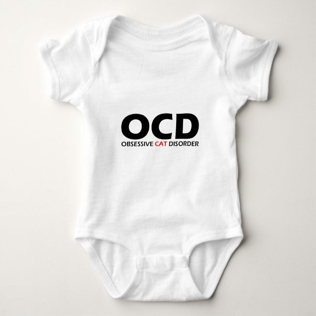 Body Para Bebê OCD - Perturbação Obsessiva dos Gatos (Frente)