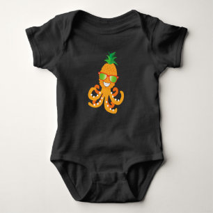 BODY PARA BEBÊ OCTÓPIO DE PINEAPPLE TROPICAL EXÓTICO ENGRAÇADO