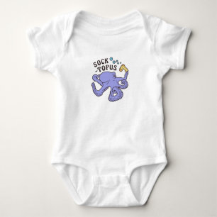 Body Para Bebê Octopus Azul Socktopus Com Memória Engraçado
