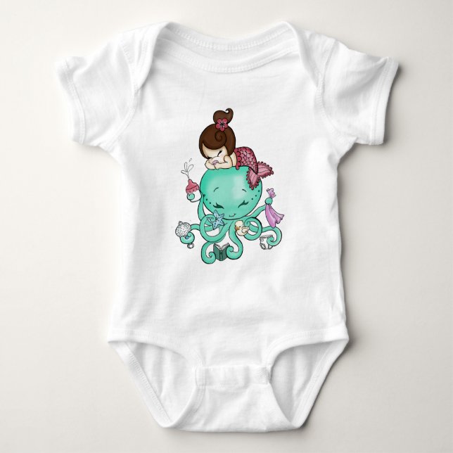 Body Para Bebê Octopus Babysitter T Shirt (Frente)