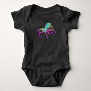 Body Para Bebê Octopus Colorful Kraken Sea Animal Art