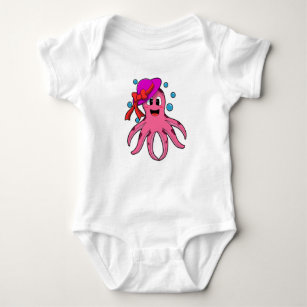 Body Para Bebê Octopus com chapéu