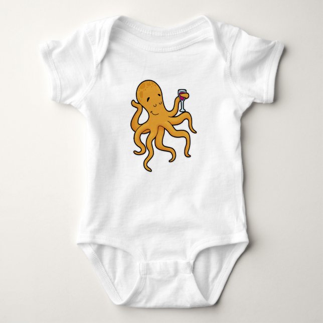Body Para Bebê Octopus com Vidro de Sumo (Frente)