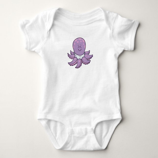 Body Para Bebê Octopus de bebê personalizável (Frente)