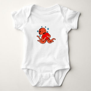 Body Para Bebê Octopus Love Heart