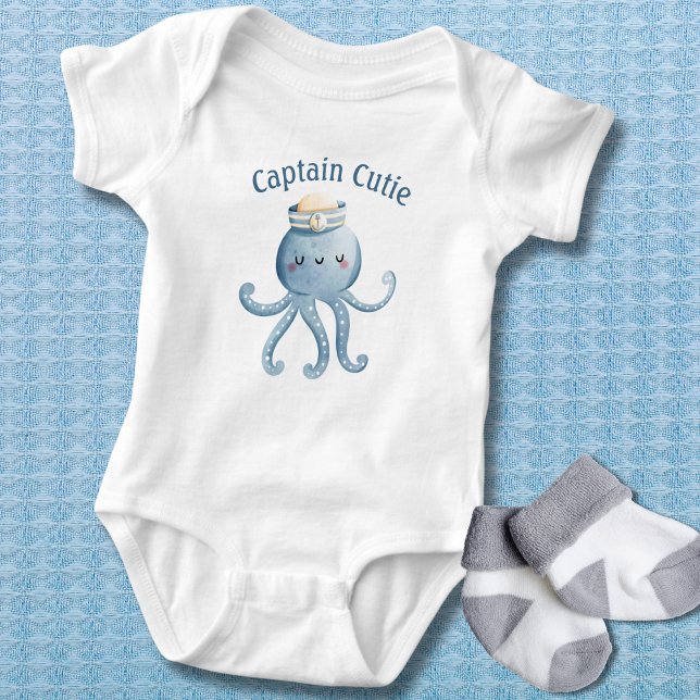 Body Para Bebê Octopus Whimsical Capitão Cutie (Criador carregado)