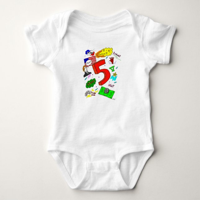 Body Para Bebê Ode para cinco Crianças (Frente)