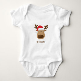 Body Para Bebê Oh Dear! Funny Reindeer Holiday Gift for moms