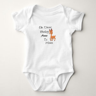 Body Para Bebê Oh Deer, Bebê Chegou Roupas de Bebê, Personalizada