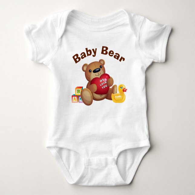 Body Para Bebê Oh, então, um lindo e personalizável urso de bebê  (Frente)