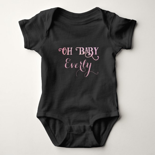 Body Para Bebê Oh Menina Personalizada Rosa Menina (Frente)