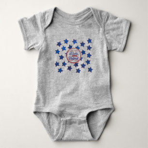 Body Para Bebê Oh, Minhas Estrelas e Stripes com Estrelas