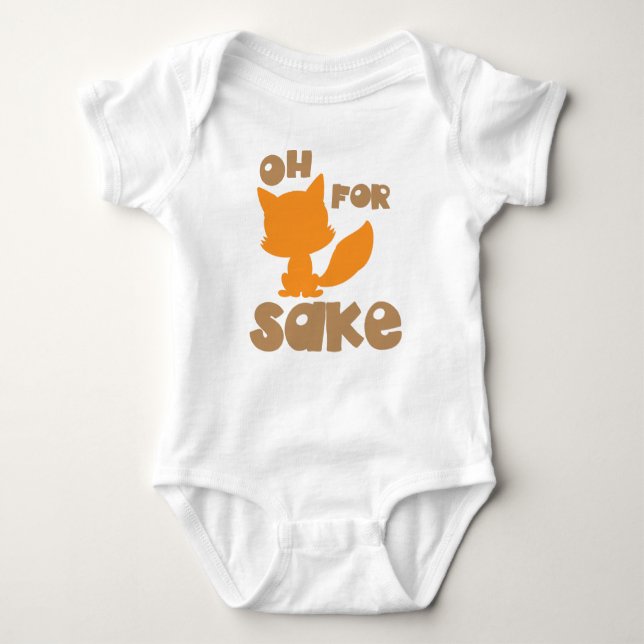 Body Para Bebê Oh Para Fox Sake, Fox Silhouette, Woodland Animal (Frente)