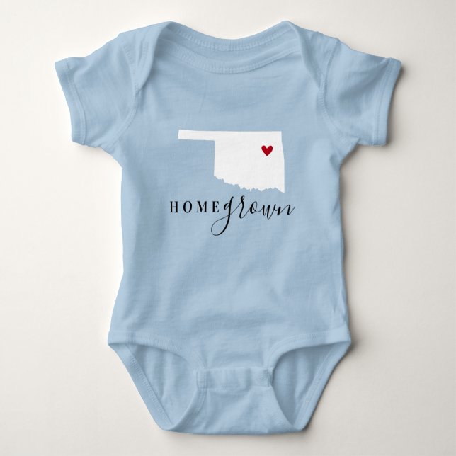 Body Para Bebê Oklahoma Home Grown State Tee (Frente)