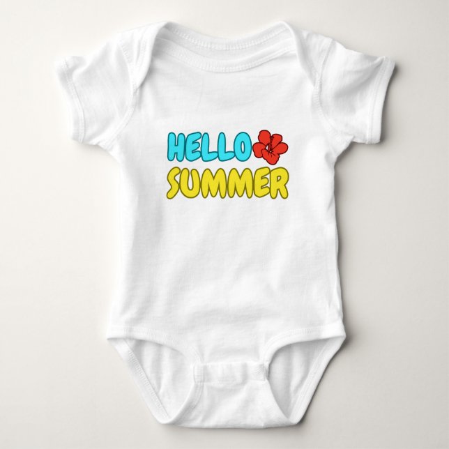 Body Para Bebê Olá Bebê de Verão Bodysuit Jersey (Frente)