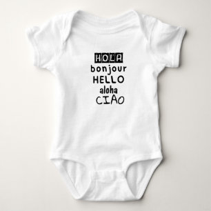 Body Para Bebê Olá Bonjour Olá Aloha Ciao