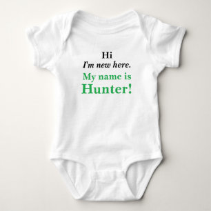 Body Para Bebê Olá! eu sou novo aqui! Meu nome é customizável!