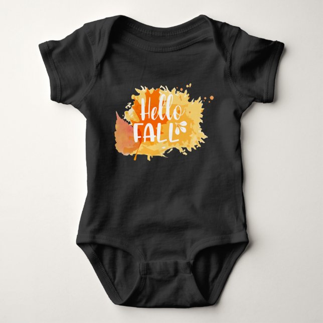Body Para Bebê Olá, Fall Baby Outfit/Toddler tee (Frente)