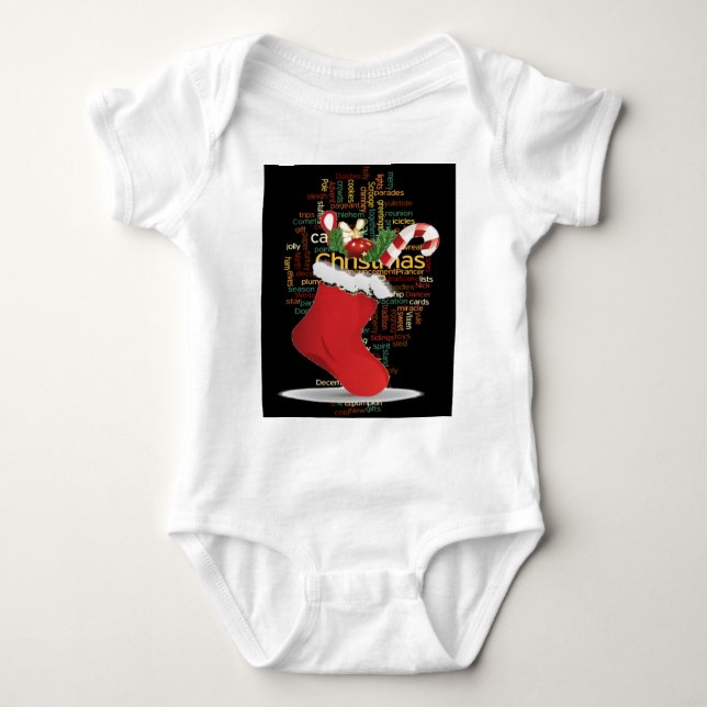 Body Para Bebê Olá! Feliz Natal GIFTS e um Feliz ano novo (Frente)