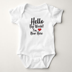 Body Para Bebê Olá, Grande Mundo! Sou Novo Aqui