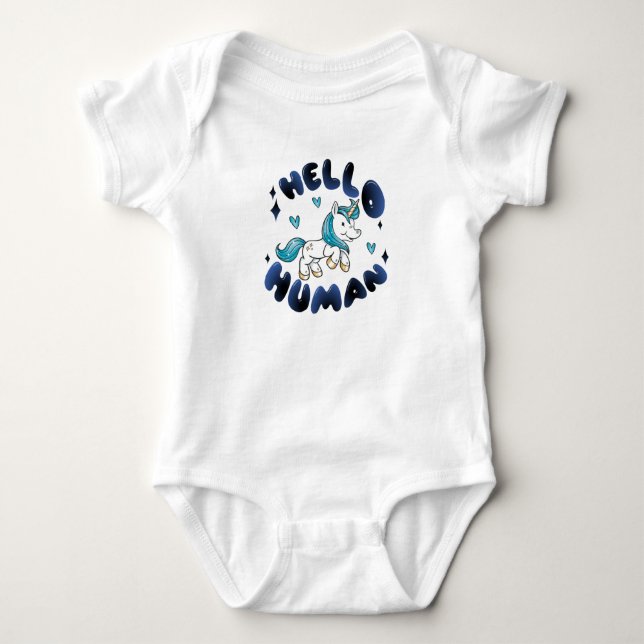 Body Para Bebê Olá humano Lindo Unicórnio (Frente)