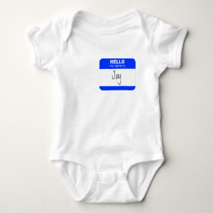 Body Para Bebê Olá, Meu nome é ... (azul)