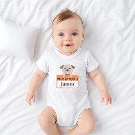 Body Para Bebê Olá, Meu Nome É Introdução De Recém-Nascido