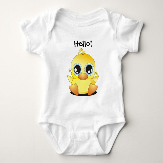 Body Para Bebê Olá!, pouco Ducky! (Frente)