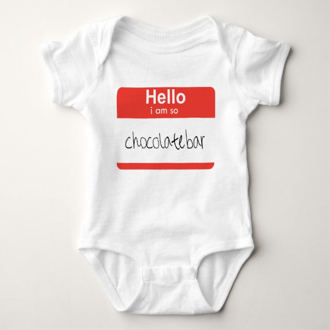 Body Para Bebê Olá... sou "Bar de chocolate", babaca. (Frente)