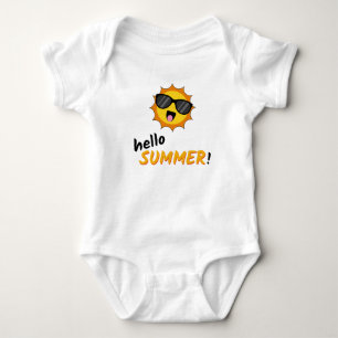 Body Para Bebê Olá Summer Sun com óculos de sol