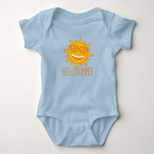 Body Para Bebê Olá Summer Sun com óculos de sol