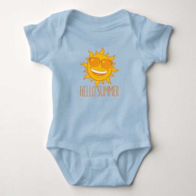Body Para Bebê Olá Summer Sun com óculos de sol (Frente)