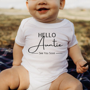 Body Para Bebê Olá, tia, Até Logo.