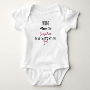 Body Para Bebê Olá Tia Nome Personalizado Coquette Laço