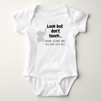 Body Para Bebê Olhe, mas não toque!Elefante