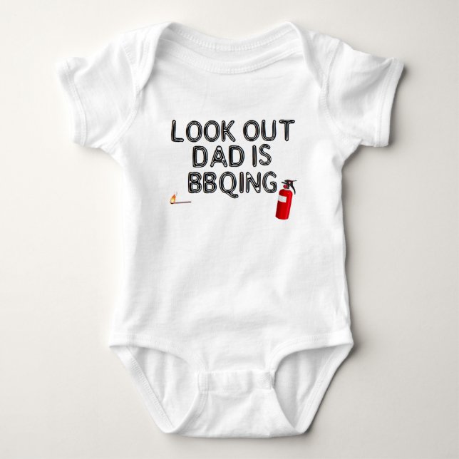 Body Para Bebê Olhe para fora, o BBQing do pai! (Frente)