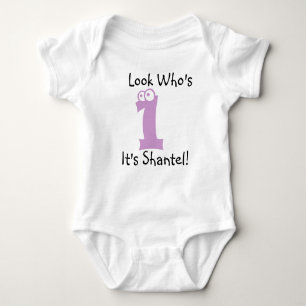 Body Para Bebê Olhe quem é 1 Tshirt customizável do aniversário