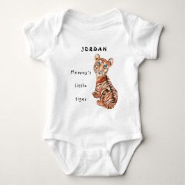 Body Para Bebê Olhos azuis de tigre fofinho e mamãe