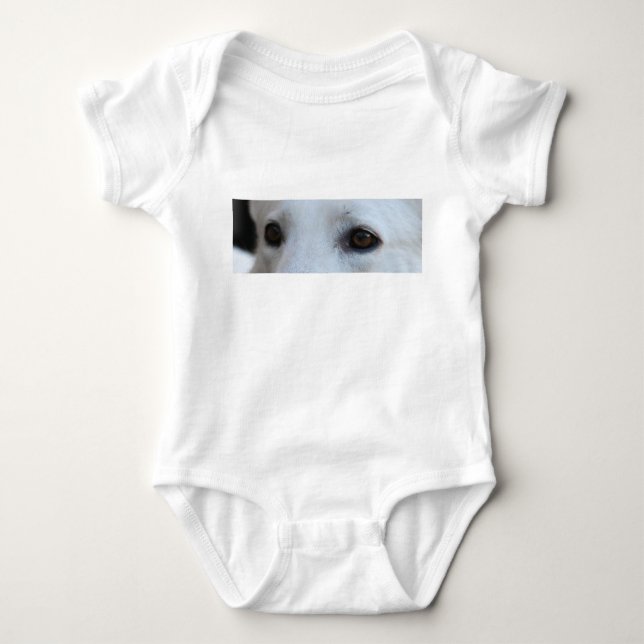 Body Para Bebê olhos brancos do german shepherd (Frente)