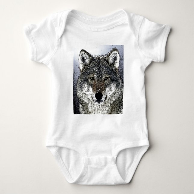 Body Para Bebê Olhos de Lobo (Frente)