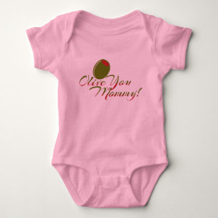 Body Para Bebê "Olive You Mamãe" Fita-roupa-bebê