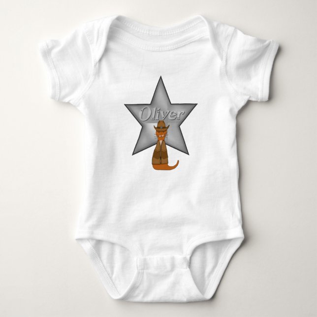 Body Para Bebê "Oliver The Otter Cowboy do Oeste Selvagem" (Frente)