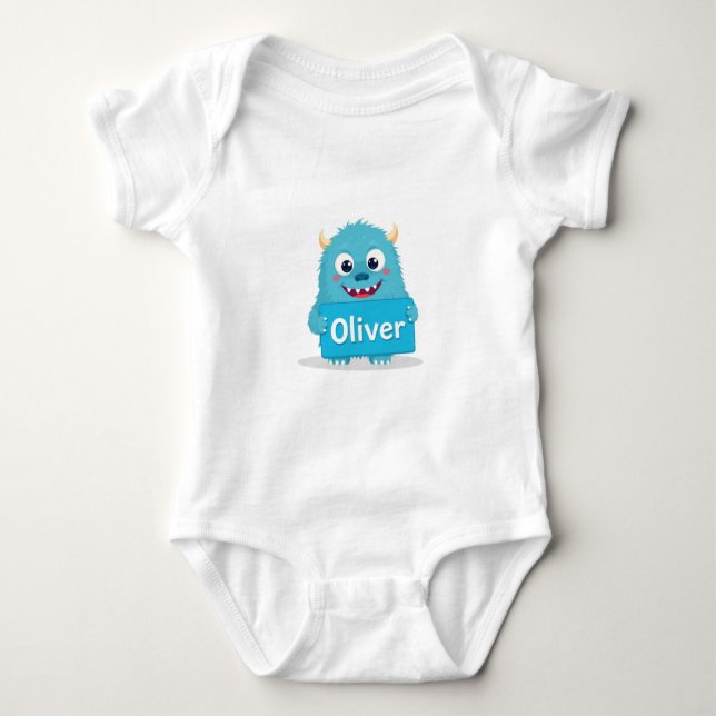 Body Para Bebê Oliver's Fuzzy Friend (Frente)