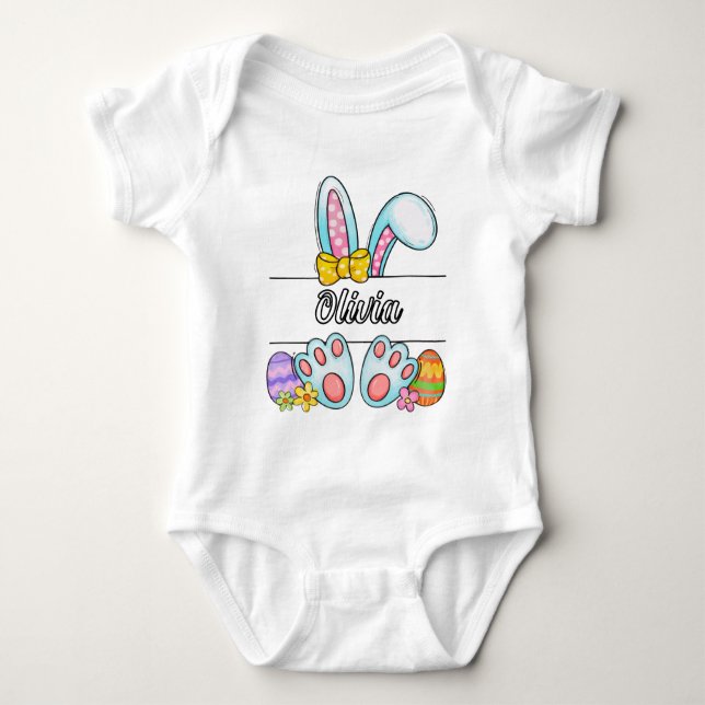 Body Para Bebê Olivia Easter Bunny (Frente)